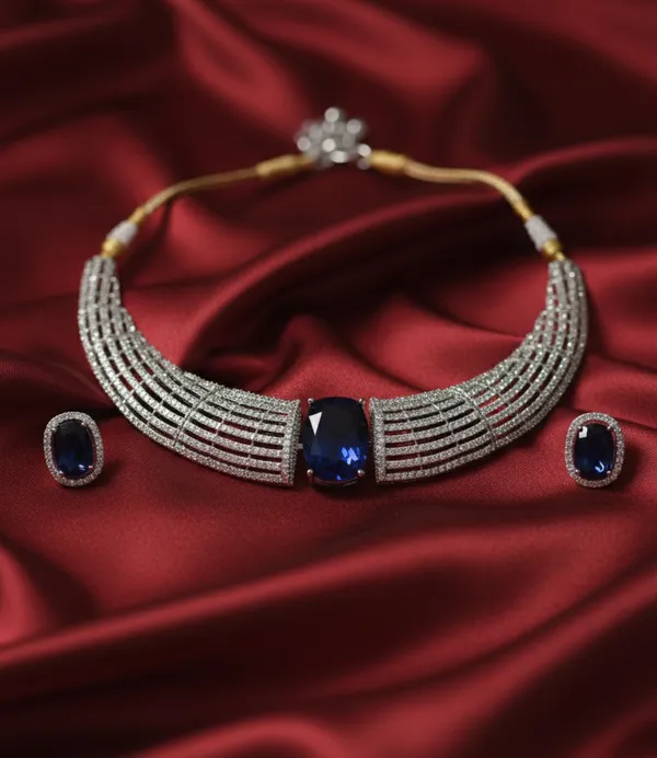 Blue_Brass_Necklace_Set_For_Women